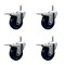 Service Caster 3.5'' Solid Poly Swivel 7/16'' Stem Caster Set with Total Lock Brake, 4PK SCC-GRTTL20S3514-SPUS-716138-4 - alternate 1